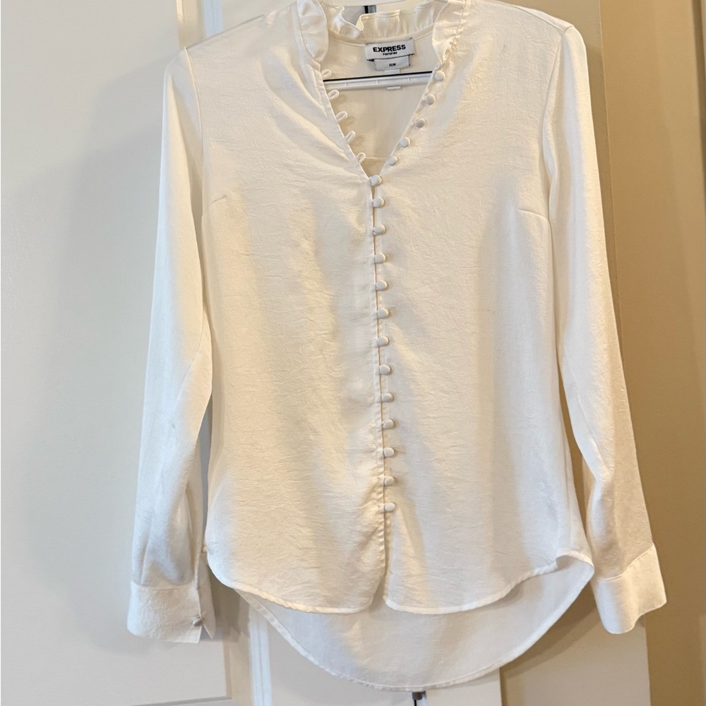 Express Cream Textured Blouse
